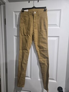 Mustard Yellow High-Waist Skinny Jeans